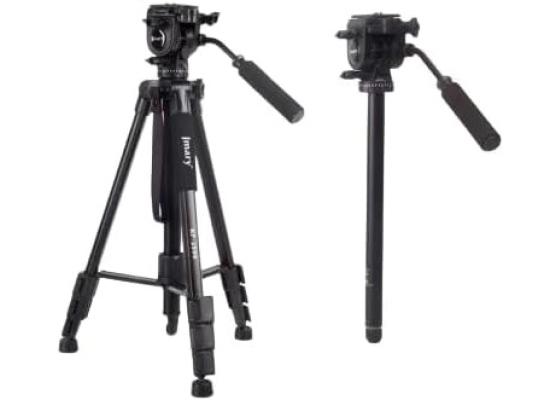 Jmary KP-2599 Professional Aluminum Tripod, Monopod for All DSLR Cameras and Smartphone (Black)